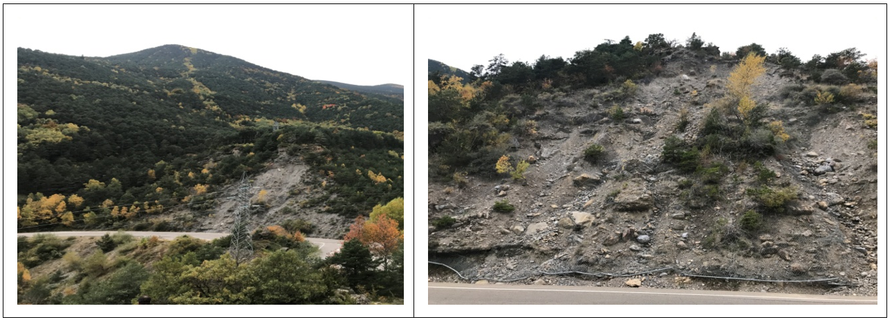 Santa Elena site: the glacial till slope before intervention.